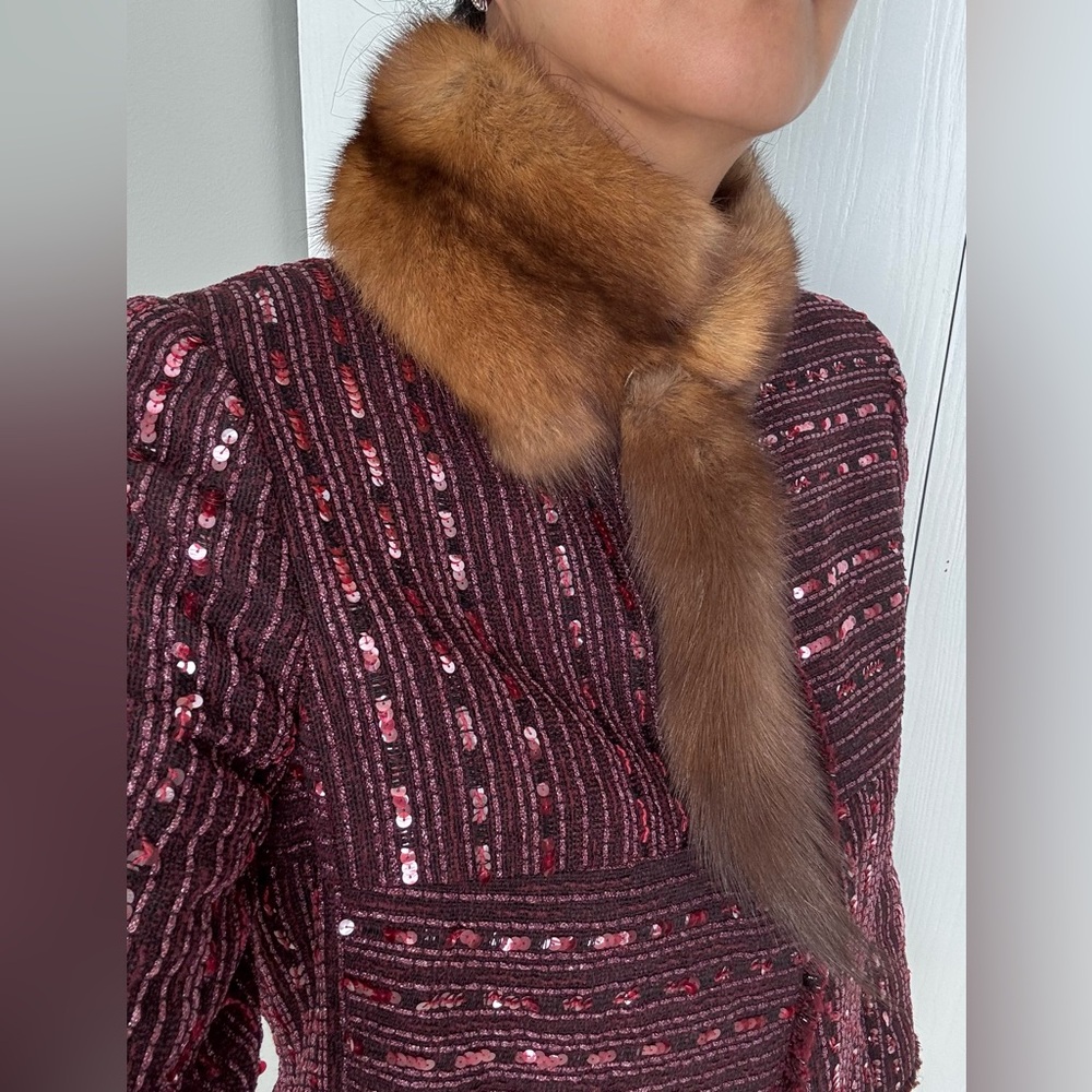 Removable Genuine fur collar with slip in hook
